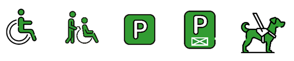 osoba na wózku, osoba na wózku z asystentem, parking, parking z kopertą, pies asystujący