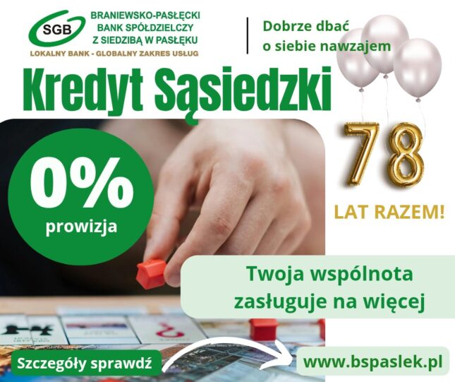kredyt sasiedzki 78 lat razem - kredyt z przeznaczeniem dla wspólnot mieszkaniowych. Twoja Wspólnota zasługuje na więcej.